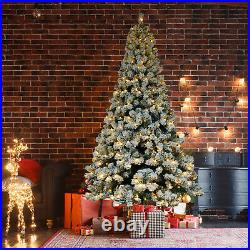 Christmas Tree with Stand 6ft Flocking Tied Light Christmas Tree