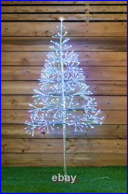 Clearance-4.5Ft Silver/Brown Cluster Christmas Tree WithSparkling LEDs Outdoor Use