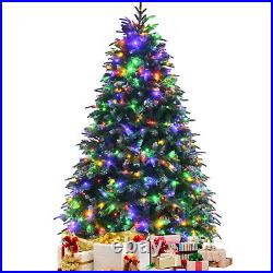 Costway 6FT Pre-Lit Hinged Artificial Christmas Treewith 350 Multi-Color Lights