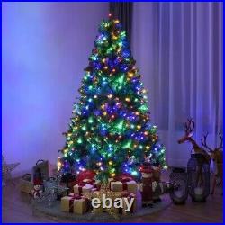 Costway 6Ft Pre-Lit Artificial Christmas Tree Hinged 350 LED Lights