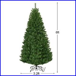 Costway 6Ft Pre-Lit Artificial Christmas Tree Hinged 350 LED Lights