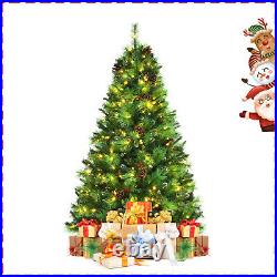 Costway 6ft Pre-lit Christmas Tree Artificial Christmas Pine Tree with 350 Lights
