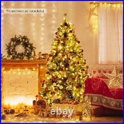 Costway 6ft Pre-lit Christmas Tree Artificial Christmas Pine Tree with 350 Lights