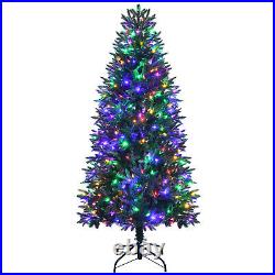 Costway 6ft Pre-lit Hinged Christmas Tree with 350 LED Lights & 9 Dynamic Effects