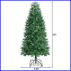 Costway 6ft Pre-lit Hinged Christmas Tree with 350 LED Lights & 9 Dynamic Effects