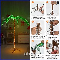 Costway 7 FT Tropical LED Rope Light Palm Tree Pre-Lit Artificial Tree Decor