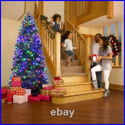 Costway 7ft Pre-lit Hinged Christmas Tree with 450 LED Lights & 9 Dynamic Effects
