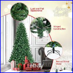 Costway 7ft Pre-lit Hinged Christmas Tree with Remote Control & 9 Lighting Modes