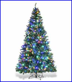 Costway 8 Ft. Pre-lit Led Premium Hinged Artificial Christmas Tree With 750 Led
