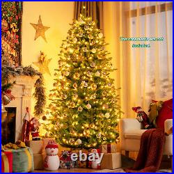 Costway 8ft App-Controlled Pre-lit Christmas Tree with 15 Modes Multicolor Lights