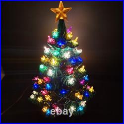 DAMAGED Vintage Lighted Christmas Tree 18 With Base Ceramic Albertas Mold 1978