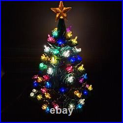DAMAGED Vintage Lighted Christmas Tree 18 With Base Ceramic Albertas Mold 1978