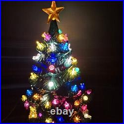 DAMAGED Vintage Lighted Christmas Tree 18 With Base Ceramic Albertas Mold 1978