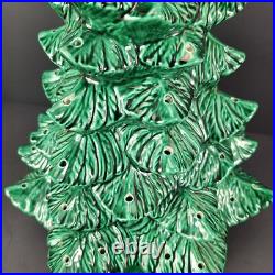 DAMAGED Vintage Lighted Christmas Tree 18 With Base Ceramic Albertas Mold 1978