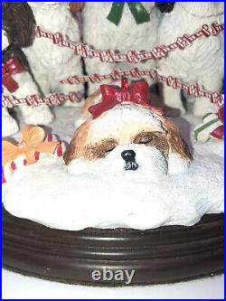DANBURY MINT Lighted Shih Tzu Family Christmas Tree Very Rare