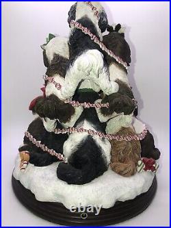 DANBURY MINT Lighted Shih Tzu Family Christmas Tree Very Rare