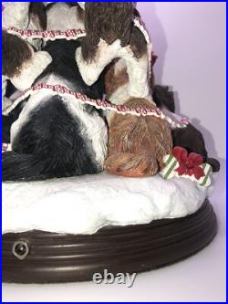 DANBURY MINT Lighted Shih Tzu Family Christmas Tree Very Rare