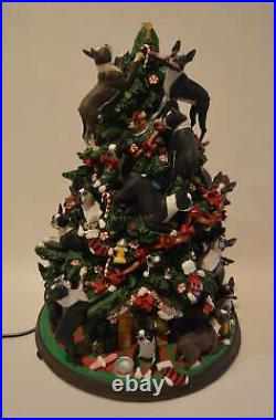 Danbury Mint Boston Terrier Dog Christmas Tree Lighted Figurine
