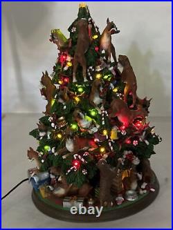 Danbury Mint Boxer Dog Christmas Tree Lighted Figurine 12 Missing Star READ