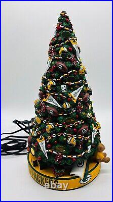 Danbury Mint Green Bay Packers Christmas Lighted Tree Holiday NFL Football RARE