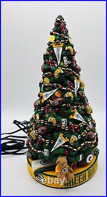 Danbury Mint Green Bay Packers Christmas Lighted Tree Holiday NFL Football RARE
