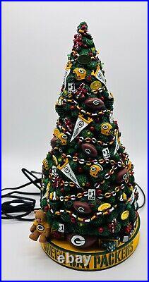 Danbury Mint Green Bay Packers Christmas Lighted Tree Holiday NFL Football RARE