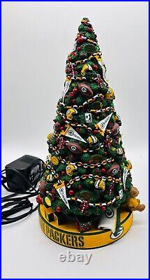 Danbury Mint Green Bay Packers Christmas Lighted Tree Holiday NFL Football RARE