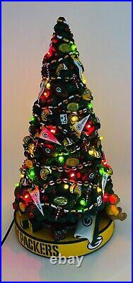 Danbury Mint Green Bay Packers Christmas Lighted Tree Holiday NFL Football RARE