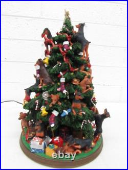Danbury Mint Miniature Pinscher Dog 13 Ceramic Lighted Christmas Tree with Damage