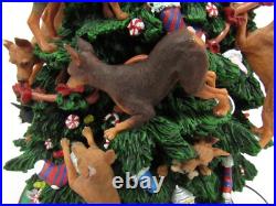 Danbury Mint Miniature Pinscher Dog 13 Ceramic Lighted Christmas Tree with Damage