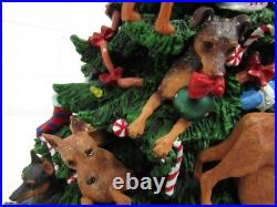 Danbury Mint Miniature Pinscher Dog 13 Ceramic Lighted Christmas Tree with Damage