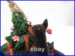 Danbury Mint Miniature Pinscher Dog 13 Ceramic Lighted Christmas Tree with Damage
