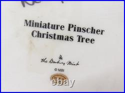 Danbury Mint Miniature Pinscher Dog 13 Ceramic Lighted Christmas Tree with Damage
