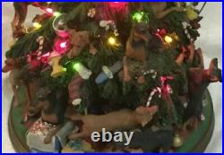 Danbury Mint Miniature Pinscher Dog Christmas Tree Lighted Figurine-HTF