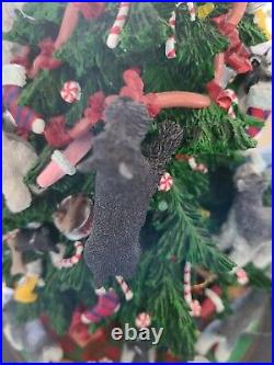 Danbury Mint Miniature SCHNAUZER Christmas Tree Lighted Collectible Dog Tree