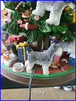 Danbury Mint Miniature SCHNAUZER Christmas Tree Lighted Collectible Dog Tree