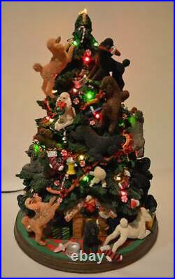 Danbury Mint Poodle Dog Christmas Tree Lighted Figurine Retired
