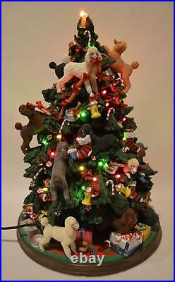 Danbury Mint Poodle Dog Christmas Tree Lighted Figurine Retired