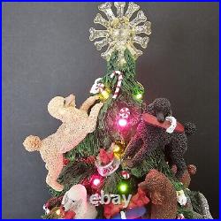 Danbury Mint Poodle Lighted Christmas Tree Decoration Centerpiece With Star