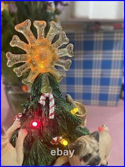 Danbury Mint Pug Lighted Christmas Tree Retired Original Box 12READ