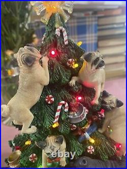 Danbury Mint Pug Lighted Christmas Tree Retired Original Box 12READ