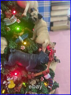 Danbury Mint Pug Lighted Christmas Tree Retired Original Box 12READ