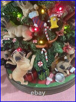 Danbury Mint Pug Lighted Christmas Tree Retired Original Box 12READ