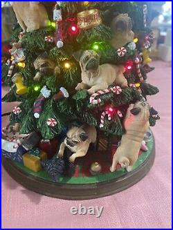 Danbury Mint Pug Lighted Christmas Tree Retired Original Box 12READ