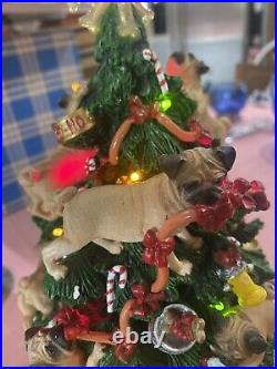 Danbury Mint Pug Lighted Christmas Tree Retired Original Box 12READ