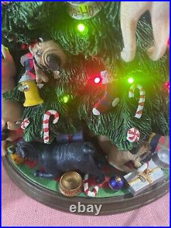 Danbury Mint Pug Lighted Christmas Tree Retired Original Box 12READ