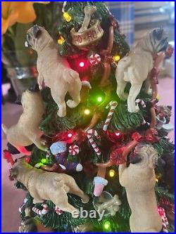 Danbury Mint Pug Lighted Christmas Tree Retired Original Box 12READ