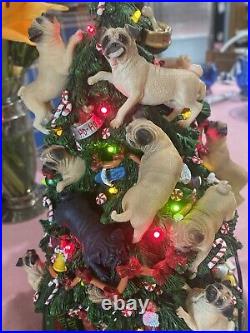 Danbury Mint Pug Lighted Christmas Tree Retired Original Box 12READ