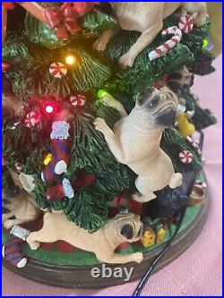 Danbury Mint Pug Lighted Christmas Tree Retired Original Box 12READ