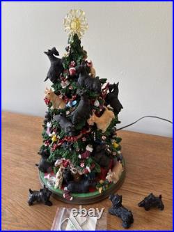 Danbury Mint Scottish Terrier Lighted Christmas Tree Extra Dogs Bulbs